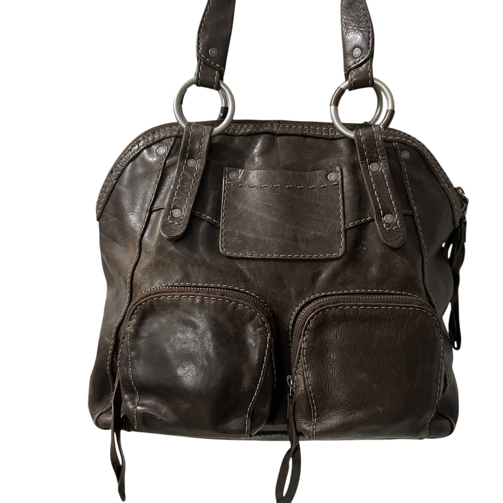 RUEHL No.925 Aubree Brown Leather Shoulder Bag Purse Abercrombie Italian Design - Picture 4 of 10